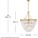 Myra 9 Light 35 inch Distressed Brass Chandelier Ceiling Light