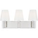 TOB by Thomas O'Brien Beckham Classic 3 Light 21.13 inch Polished Nickel Vanity Light Wall Light