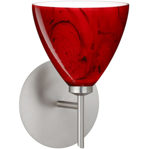 Mia LED 5 inch Satin Nickel Mini Sconce Wall Light in Magma Glass