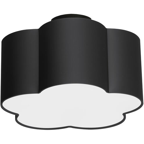 Phlox 3 Light 15 inch Matte Black with Black Flush Mount Ceiling Light