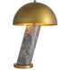 Daniel 29.13 inch 40 watt Grey Marble and Antique Brass Table Lamp Portable Light in Grey Marble with Antique Brass