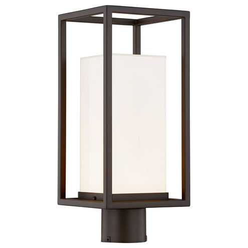 Fusion LED 16.5 inch Matte Black Outdoor Post Light in Opal Fusion