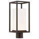 Fusion LED 16.5 inch Dark Bronze Outdoor Post Light in Opal Fusion, Rectangle