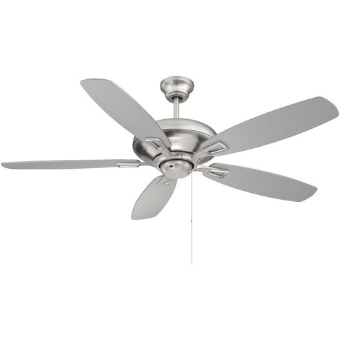 Traditional 52 inch Brushed Nickel with Chestnut and Silver Blades Ceiling Fan