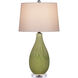 Anjou 29.75 inch 150 watt Pale Green/Off-White/Clear/Satin Nickel Table Lamp Portable Light