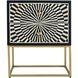 Modern 23.6 X 19.7 inch Black Side Table, 2-Drawer