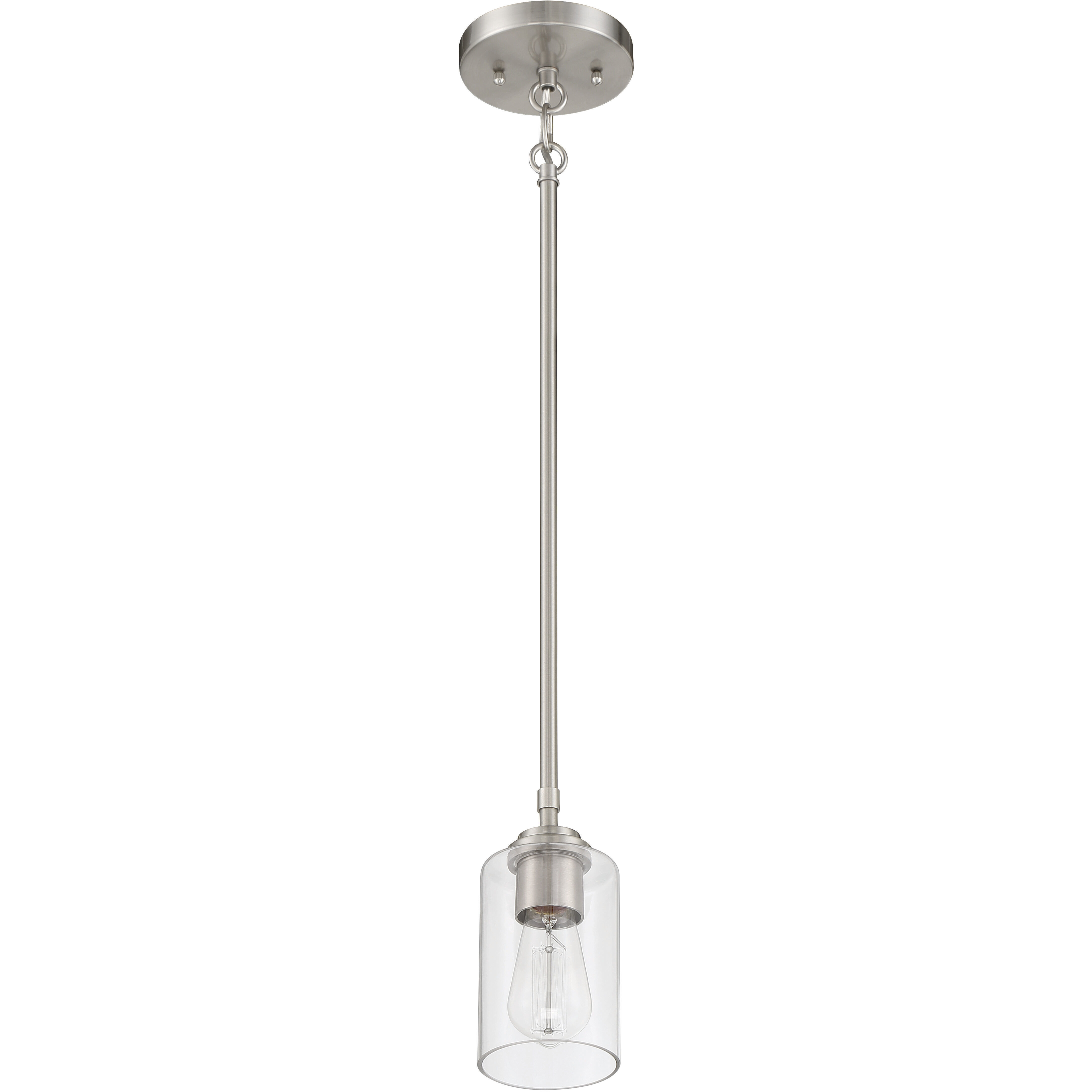 Stowe 1 Light 5 inch Brushed Polished Nickel Mini Pendant Ceiling Light