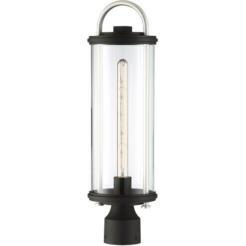 Keyser 1 Light 21.75 inch Coal/Silver Accent Outdoor Post Mount Lantern, The Great Outdoors