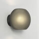 Luna 1 Light 8.27 inch Matte Black ADA Interior Wall Light in Dark Smoke Frosted Glass