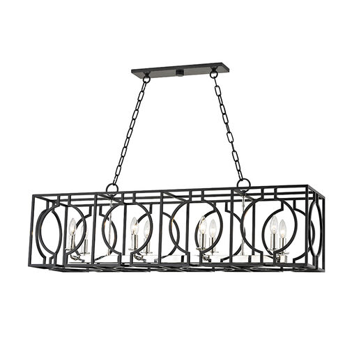 Octavio 8 Light 46 inch Aged Iron / Polished Nickel Island Light Ceiling Light