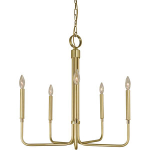 Lara 5 Light 24 inch Satin Pewter with Polished Nickel Accents Chandelier Ceiling Light