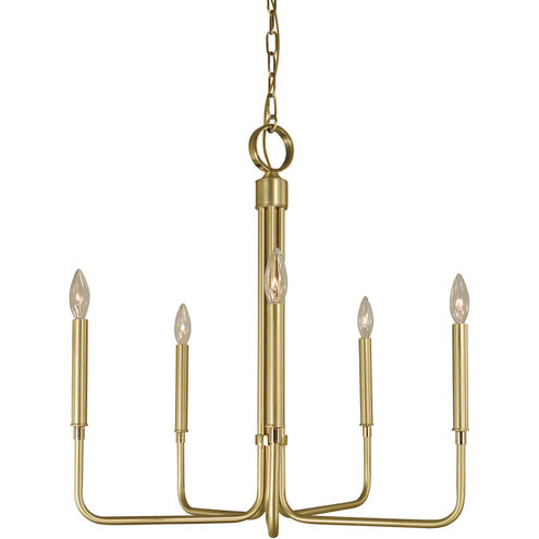 Lara 5 Light 24 inch Satin Pewter with Polished Nickel Accents Chandelier Ceiling Light