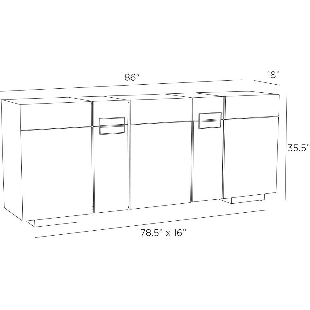 Lafayette 86 inch Chateau Gray and Bronze Credenza