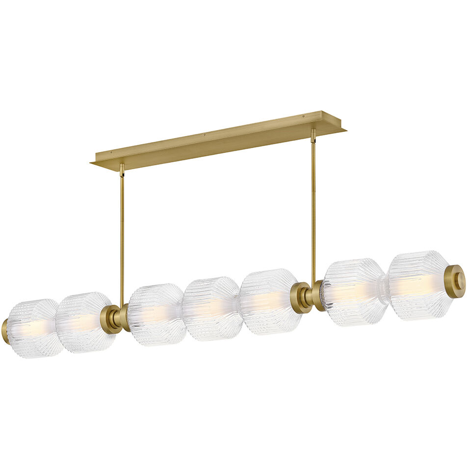 Reign LED 69.25 inch Lacquered Brass Linear Pendant Ceiling Light