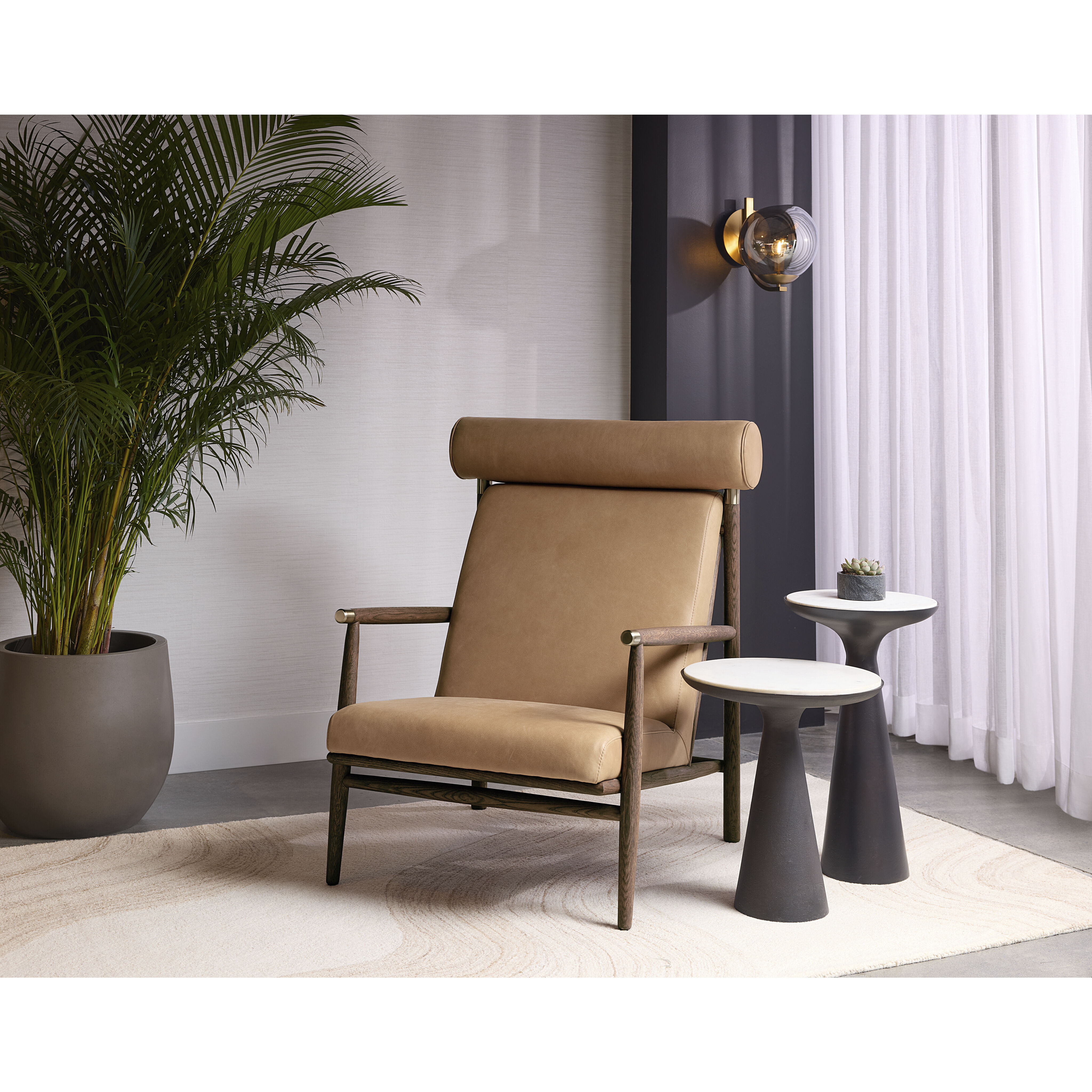 Chizu 25.5 X 14.75 inch White / Bronze Nesting End Tables, Set Of 2