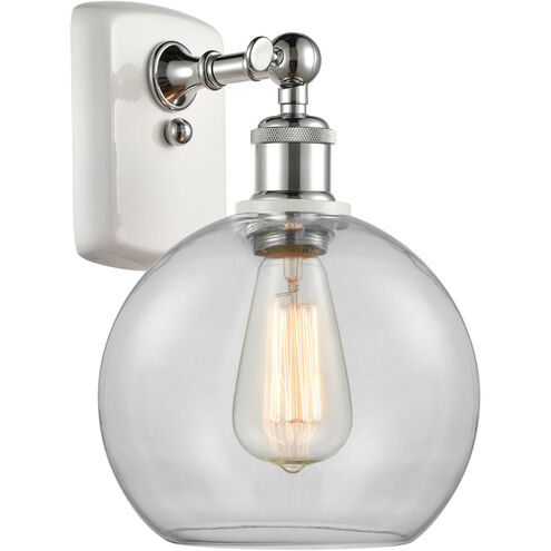 Ballston Athens LED 8 inch White and Polished Chrome Sconce Wall Light in Clear Glass, Ballston