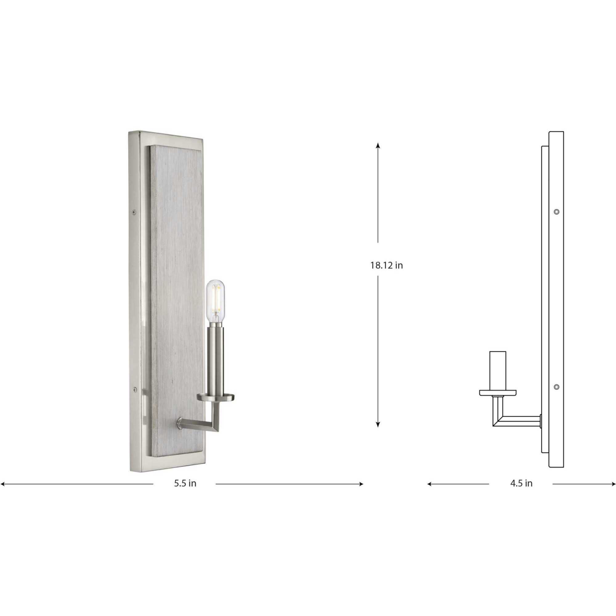 Galloway 1 Light Brushed Nickel Wall Bracket Wall Light