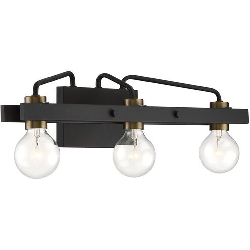 Ravella 3 Light 24 inch Black Bath Light Wall Light