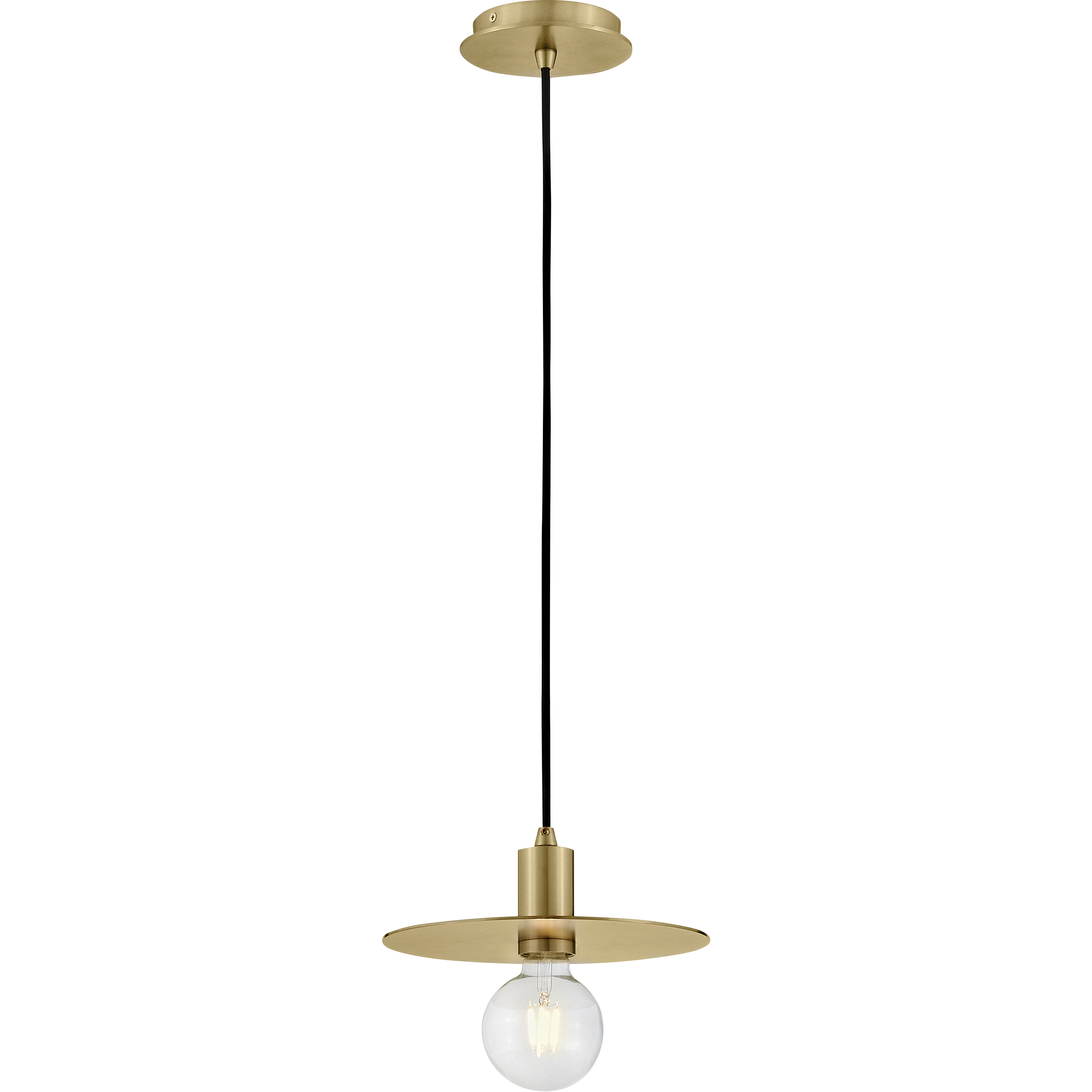 Lulu LED 10 inch Lacquered Brass Pendant Ceiling Light, Semi-Flush Mount