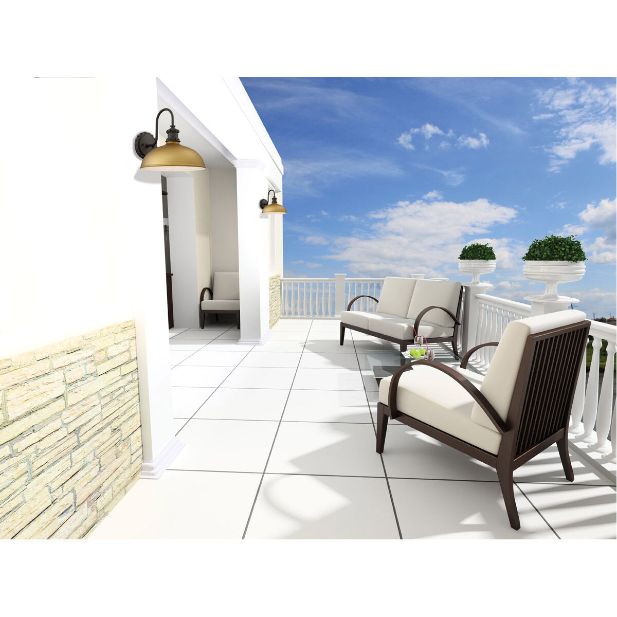 Escudilla 1 Light 12 inch Coal Outdoor Wall Mount in Black, Great Outdoors