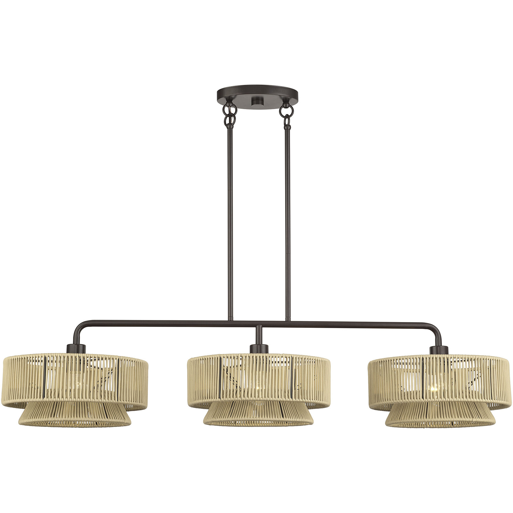 Florell 3 Light 47 inch English Bronze Linear Chandelier Ceiling Light, Extra Large