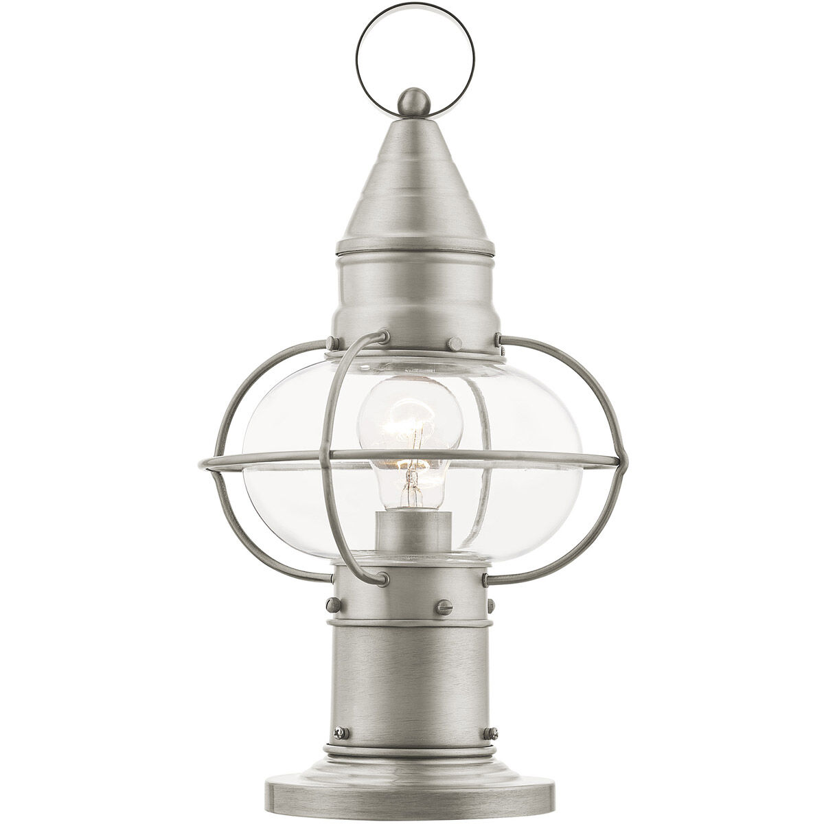 Newburyport 1 Light 15 inch Brushed Nickel Outdoor Post Top Lantern