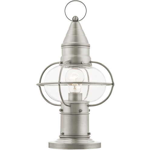 Newburyport 1 Light 15 inch Brushed Nickel Outdoor Post Top Lantern