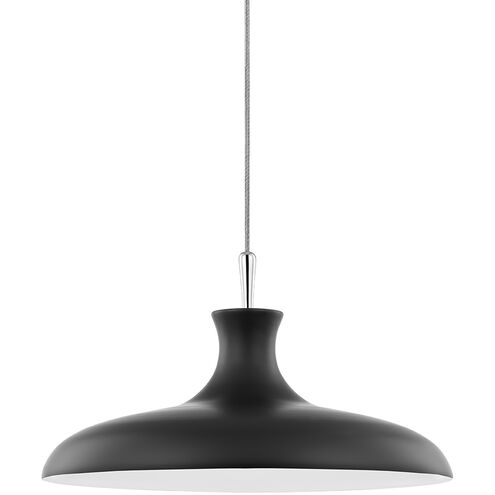 Cassidy 1 Light 21 inch Polished Nickel/Black Pendant Ceiling Light