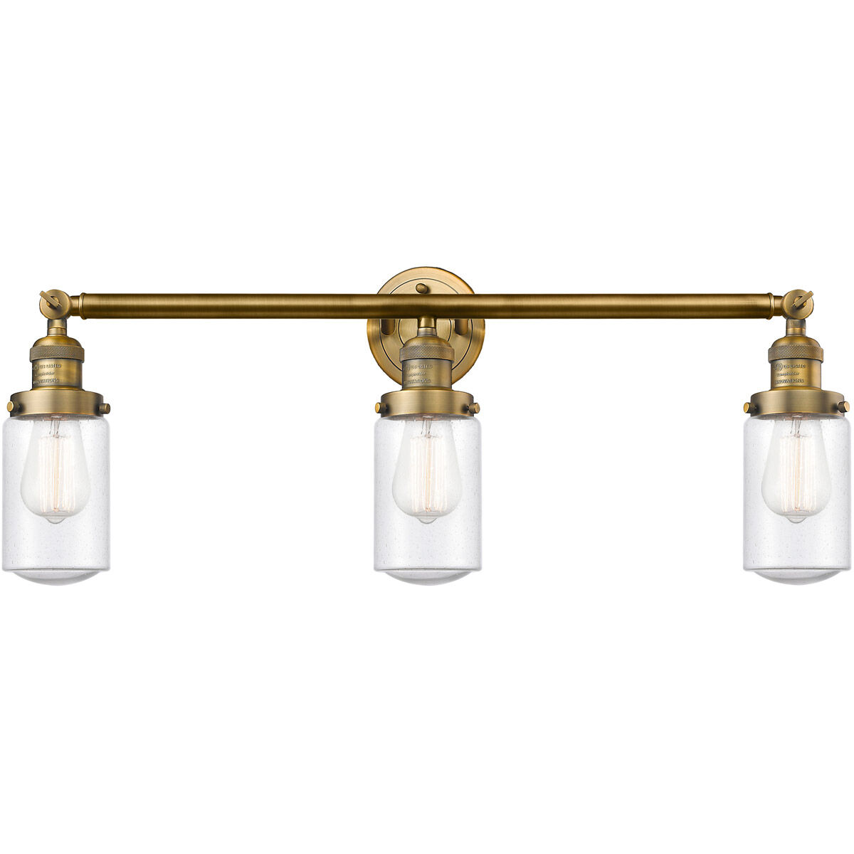 Franklin Restoration Dover LED 31 inch Brushed Brass Bath Vanity Light Wall Light in Seedy Glass, Franklin Restoration