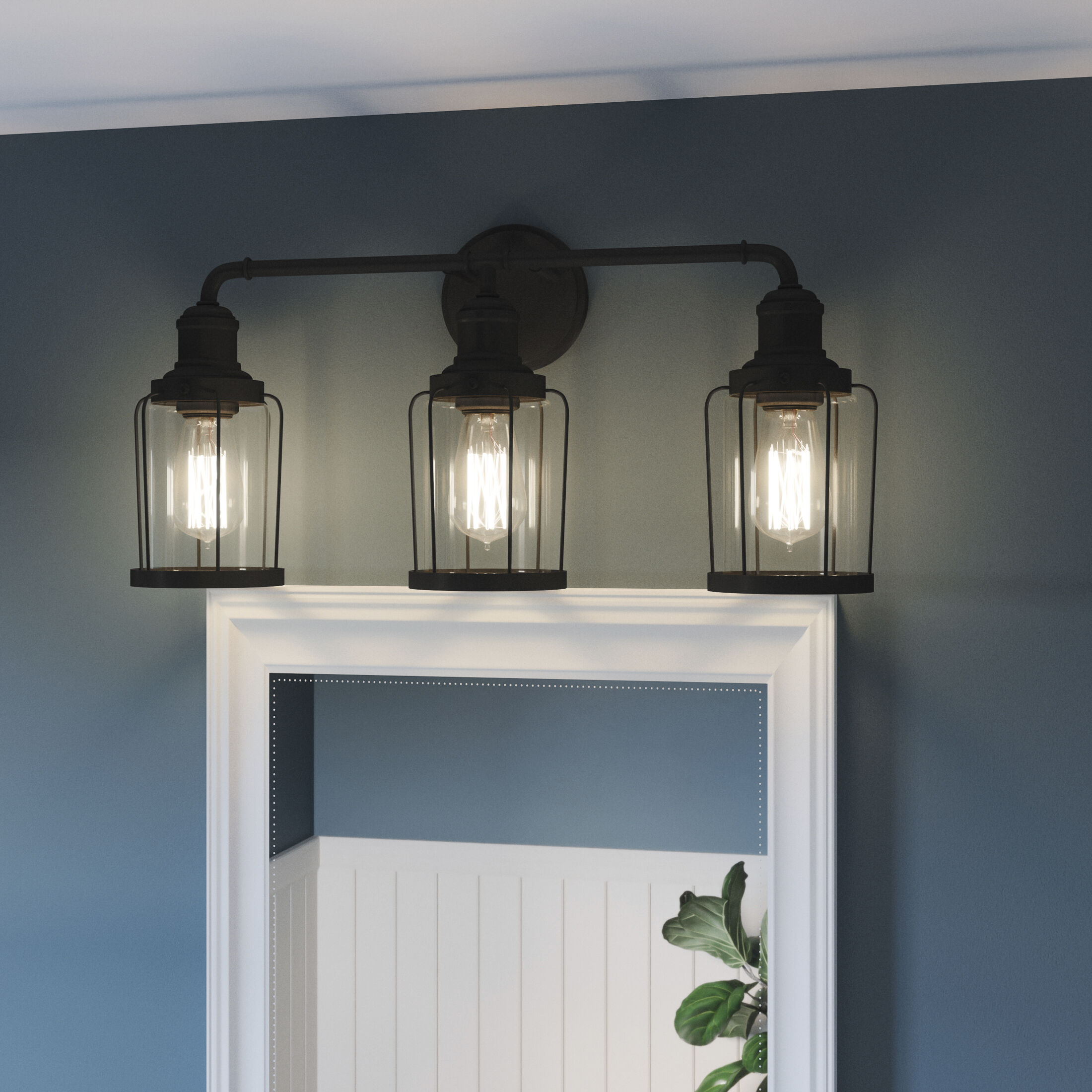 Ludlow 3 Light 24 inch Earth Black Bath Light Wall Light