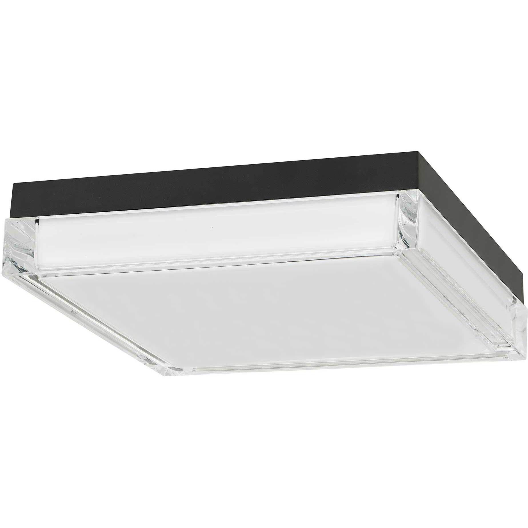 Box LED 11 inch Sand Black Outdoor Flush Mount