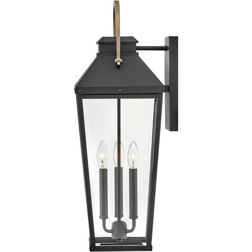 Dawson LED 26 inch Black with Burnished Bronze Outdoor Wall Mount Lantern