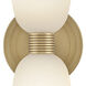 Lisa McDennon Tallulah LED 5.5 inch Lacquered Brass Bath Light Wall Light in 3000K, Etched Opal, 5W, Two Light, Sconce