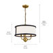 Homestead Heddle 3 Light 16 inch Natural Brass Chandelier Ceiling Light, Heddle