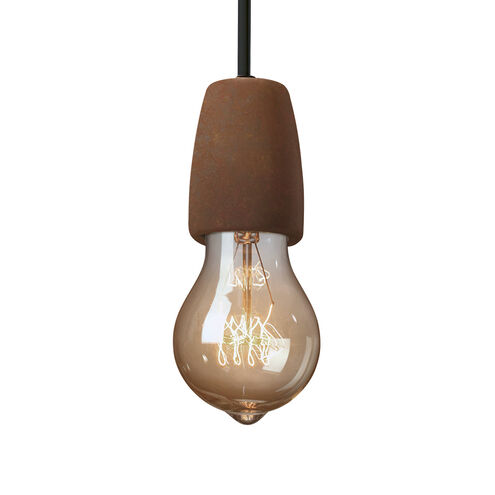 Euro Classics Ovalesque 1 Light 2 inch Dark Bronze with Carbon Matte Black Pendant Ceiling Light in Carbon-Matte Black, Black Cord