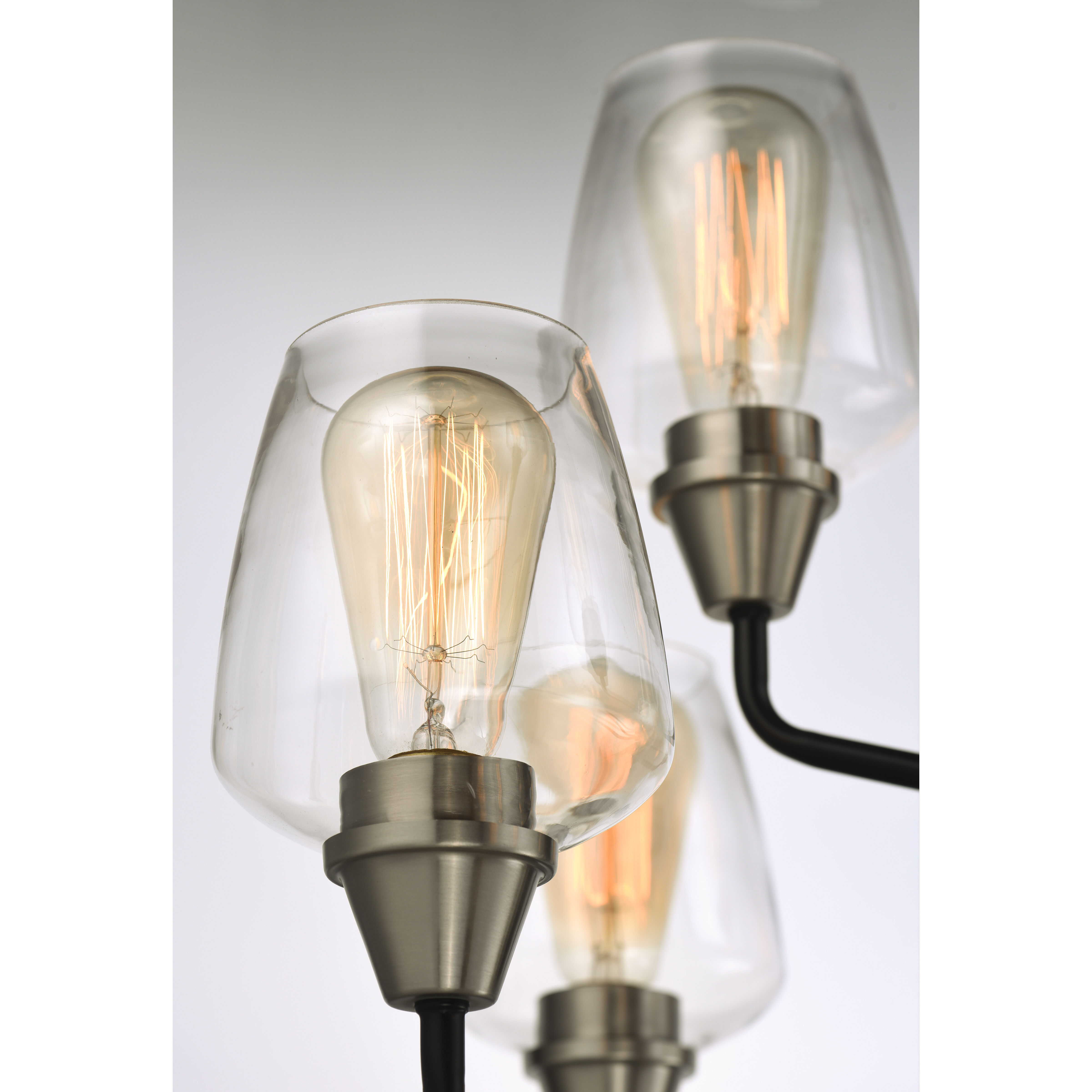 Goblet 9 Light 27 inch Black/Satin Nickel Multi-Tier Chandelier Ceiling Light in Black and Satin Nickel