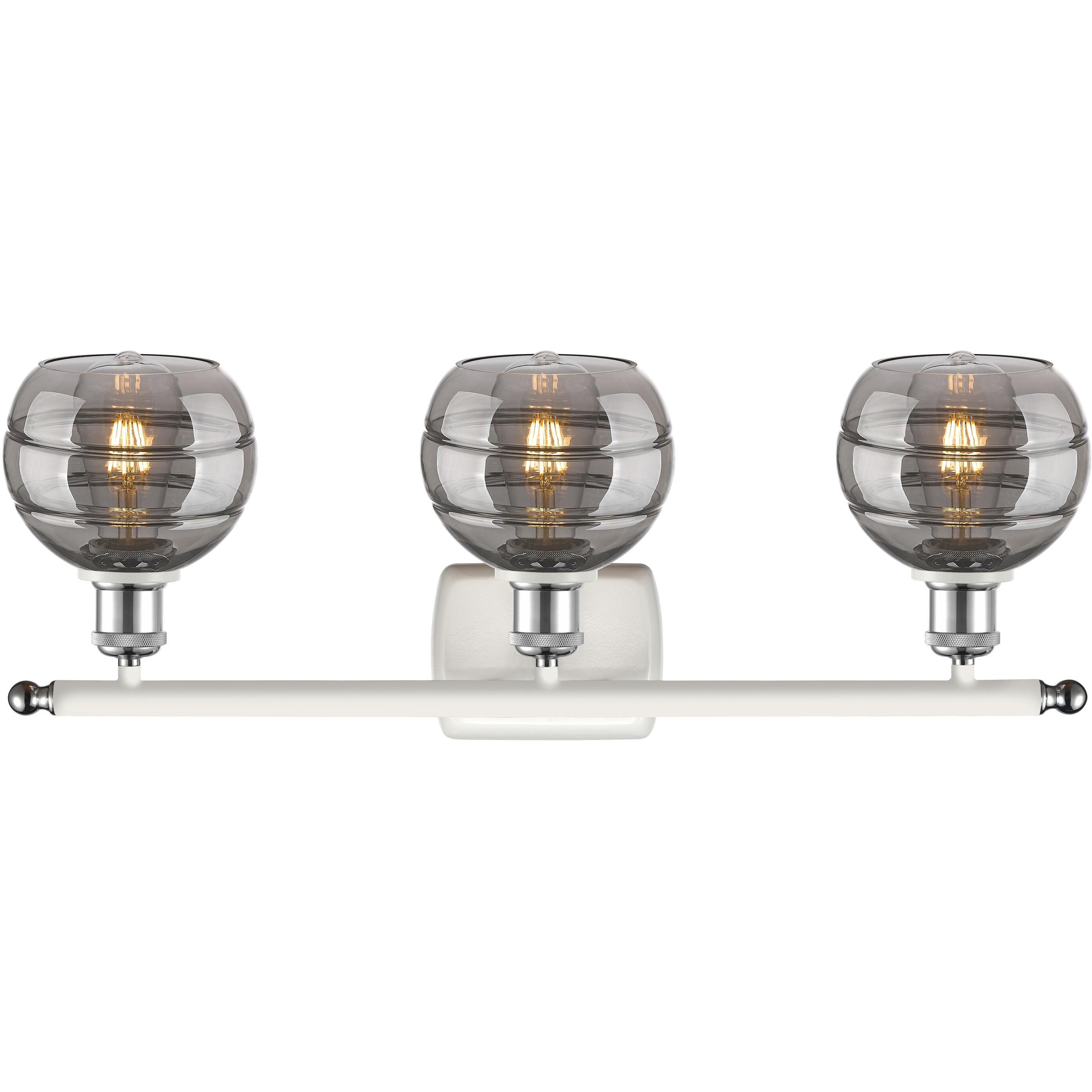 Ballston Rochester 3 Light 25.88 inch White Polished Chrome Bath Vanity Light Wall Light