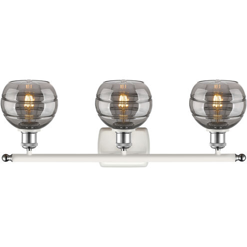Ballston Rochester 3 Light 25.88 inch White Polished Chrome Bath Vanity Light Wall Light