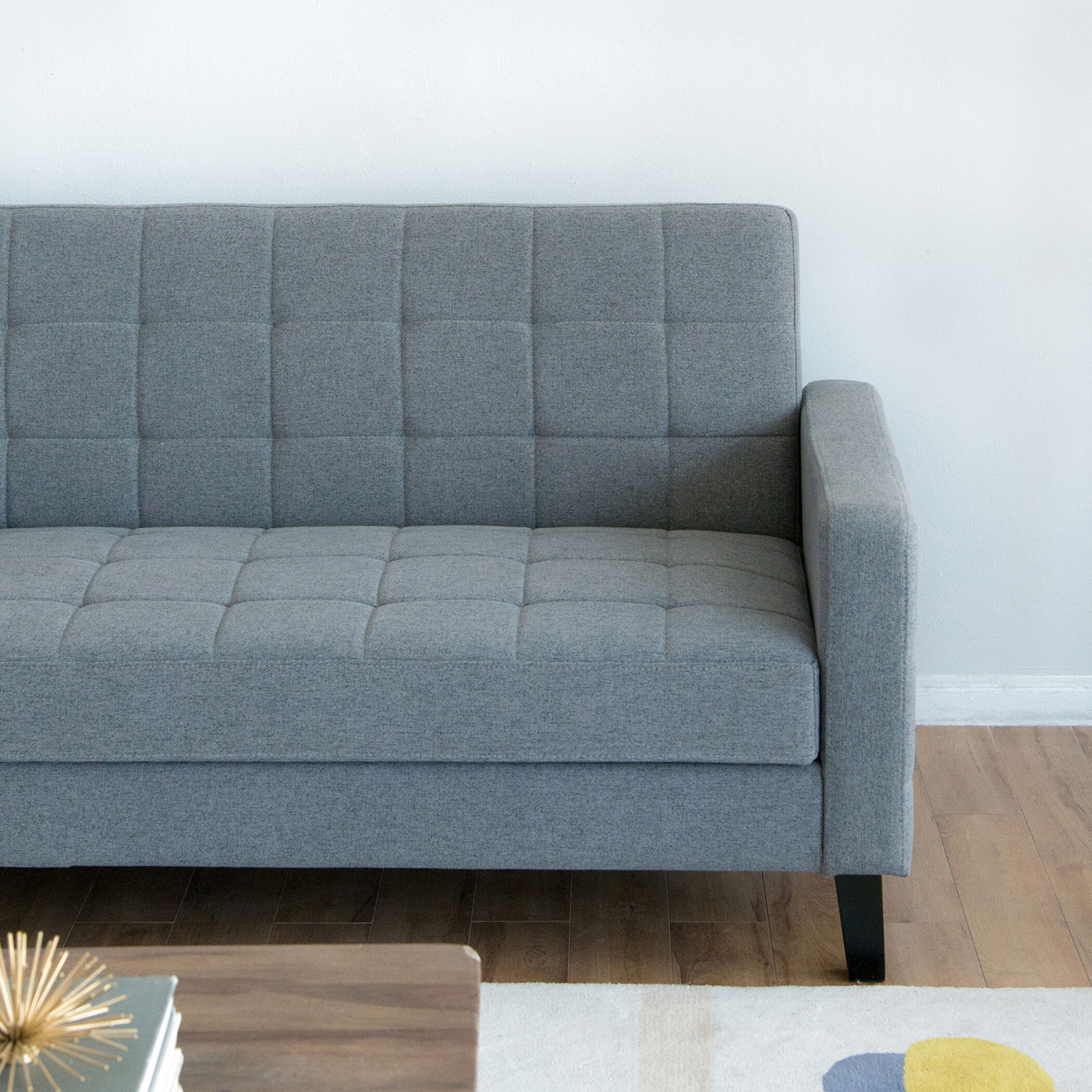 Small Biscuit Tufted Gray Sofa