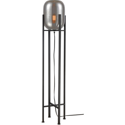 Stanford 48 inch 60 watt Black with Silver Floor Lamp Portable Light