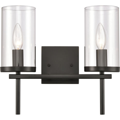 Oakland 2 Light 14 inch Black Vanity Light Wall Light