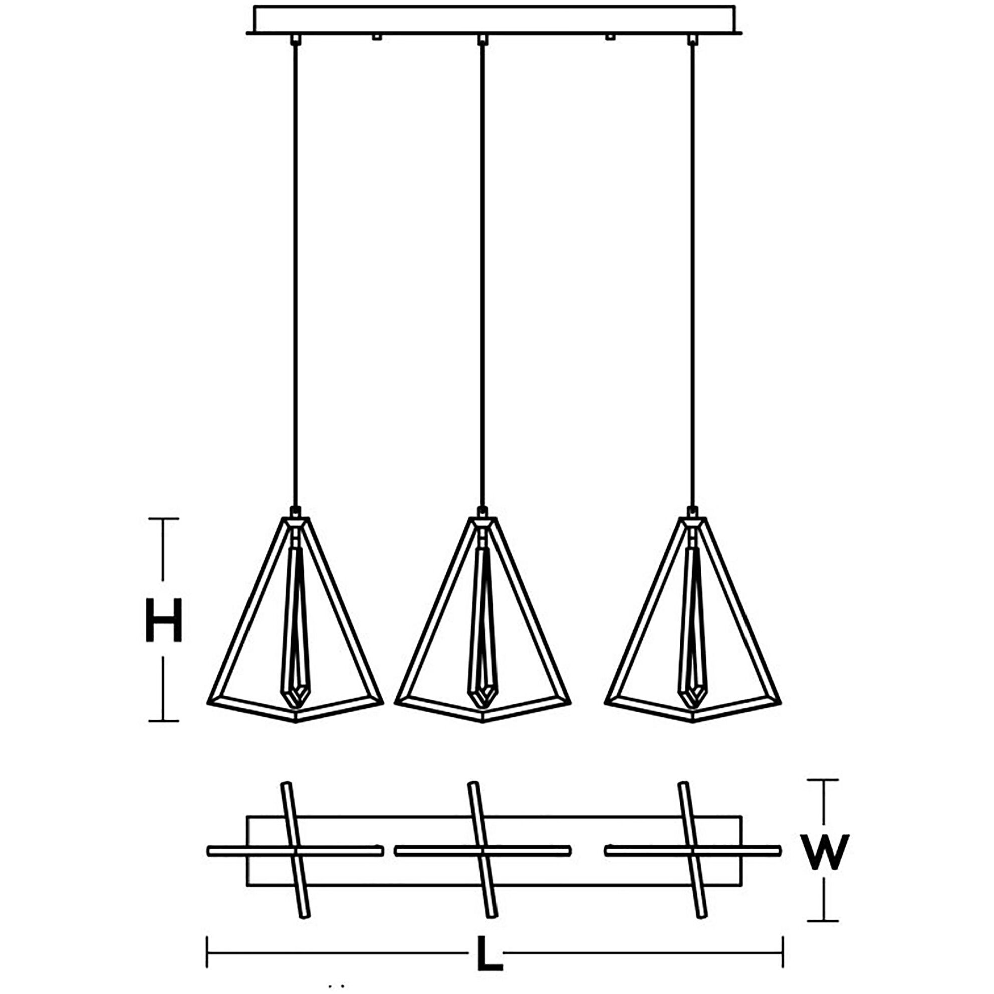 Gianna 3 Light 12.66 inch Black Pendant Ceiling Light