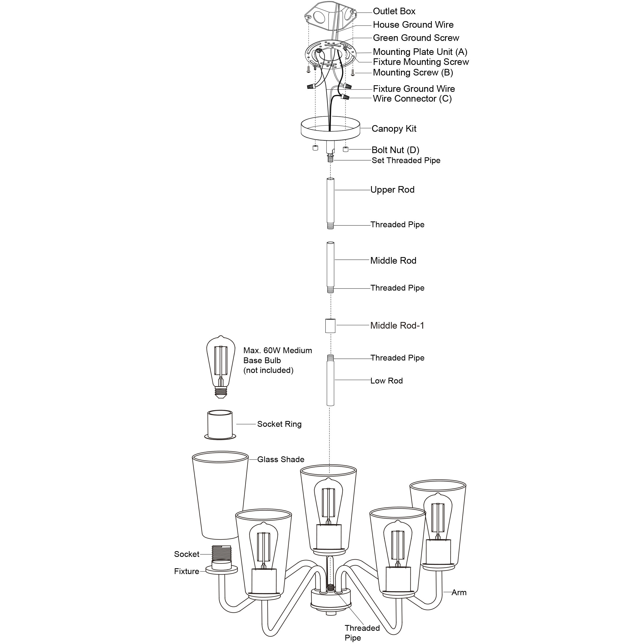 Beverly LED 23 inch Matte Black Chandelier Ceiling Light