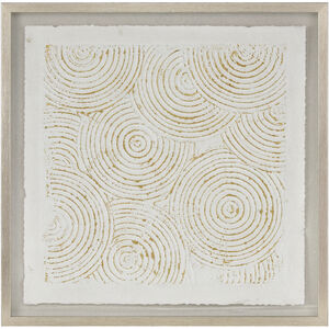 Elisa Off White and Champagne Gold with Clear Framed Wall Art