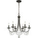 Mirabella 6 Light 25 inch Rubbed Bronze Chandelier Ceiling Light