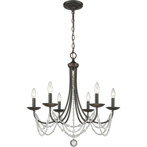Mirabella 6 Light 25 inch Rubbed Bronze Chandelier Ceiling Light