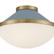 Xander 2 Light 16.25 inch Vibrant Gold Flush Ceiling Light in Vibrant Gold and Blue
