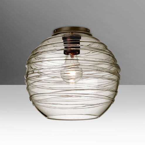 Wave 10 1 Light 10 inch Bronze Semi-Flush Mount Ceiling Light