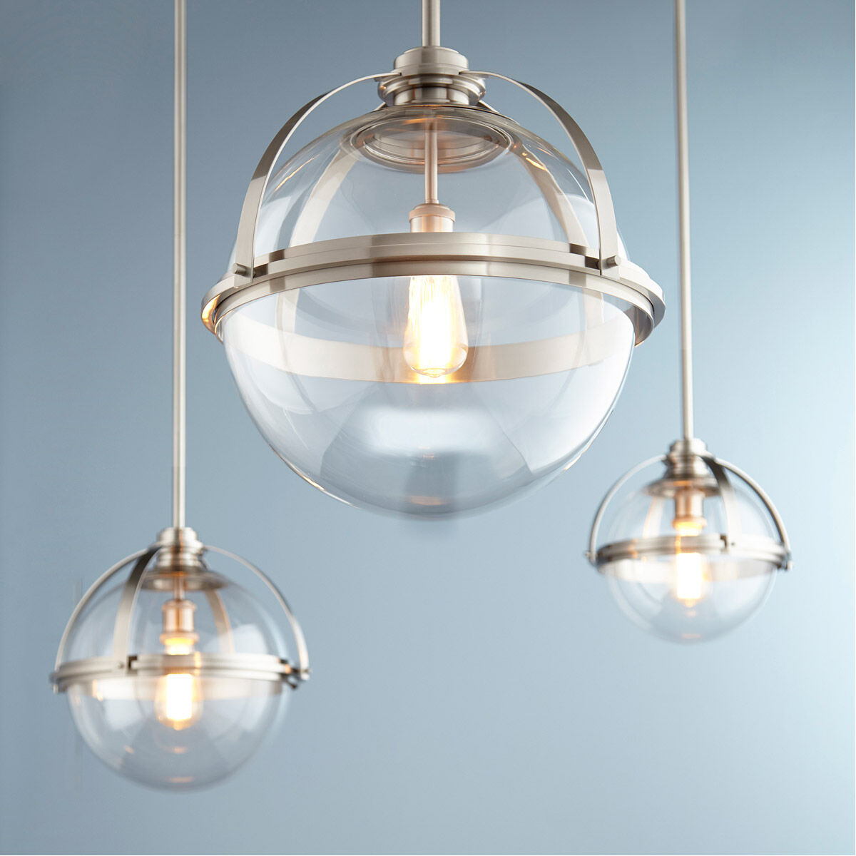 Meridian 1 Light 13 inch Satin Nickel Pendant Ceiling Light
