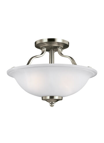 Emmons 2 Light 13 inch Brushed Nickel Semi-Flush Mount Ceiling Light